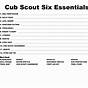 Cub Scout Six Essentials Worksheet