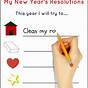 Kids' New Year's Resolution Worksheet