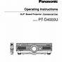 Panasonic Pt Vw431d Projector User Guide