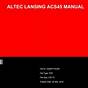 Altec Lansing Acs495 Manual
