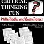 Brain Teasers Critical Thinking Worksheets