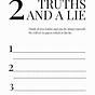 Two Truths And A Lie Worksheets