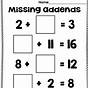 Missing Addends Worksheets Grade 1