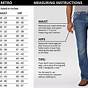 Wrangler Womens Jeans Size Chart