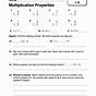 Worksheet On Properties Of Multiplication