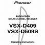 Pioneer Vsx D508 G Owner Manual