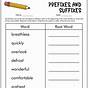 Worksheet About Prefix And Suffix