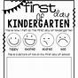 First Day Of Kindergarten Worksheet