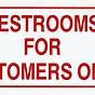 Restroom For Customers Only Sign Printable