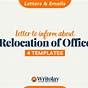 Relocation Of Office Letter Sample