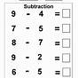 First Grade Math Worksheet Subtraction