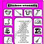 Kitchen Utensils Printable Worksheet
