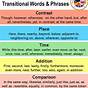 Transitional Words And Phrases Worksheets
