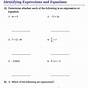 Equations And Expressions Worksheet