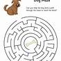 Dog Maze Worksheet For Kids