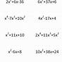 Factoring Trinomials A 1 Worksheets