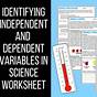 Independent And Dependent Variables Worksheet Science