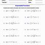 Exponential Functions Worksheets Algebra 2