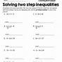 Solving Two Step Inequalities Worksheet Pdf
