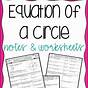 Equation Of Circle Worksheet Pdf