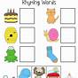 Printable Rhyming Worksheets For Kindergarten