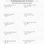 Evaluating Expressions Worksheets Answer Key