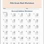 Fifth Grade Math Decimals Worksheet