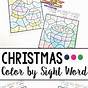 Free Printable Christmas Color By Sight Word