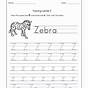 Letter Z Worksheet For Kindergarten