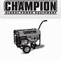Champion 4000 Watt Generator Manual
