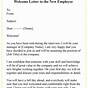 Sample New Hire Welcome Letter