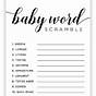 Free Printable Baby Shower Games Unscramble Words
