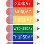 Days Of The Week Printable For Kids
