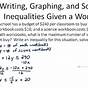 Systems Of Inequalities Word Problems Worksheet