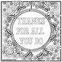 Printable Thank You Coloring Pages