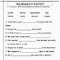 Vocabulary In Context Worksheets