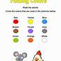 Worksheet For Kindergarten Colors