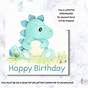 Printable Dinosaur Birthday Card