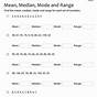 Find The Mean Median Mode And Range Worksheets