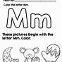 Kindergarten Letter M Worksheets