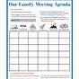 Family Meeting Worksheets