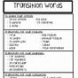 Transition Words For 2nd Graders