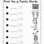 En Word Family Worksheet