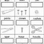 Hand Tools Identification Worksheet