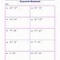 Exponents Rules Worksheet