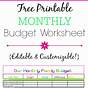 Free Monthly Budget Worksheets Printable