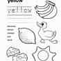 Kindergarten Yellow Tracing Color Words Worksheet