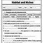 Ecological Niche Worksheet Answers