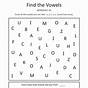 Find The Vowels Worksheet Printable