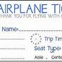 Printable Fake Plane Ticket
